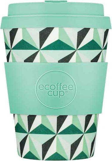 Ecoffee Cup Funnalloyd Cană Bambus cu Capac Verde 340ml