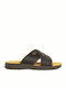 Pyramis T-123L Men's Leather Sandals Brown