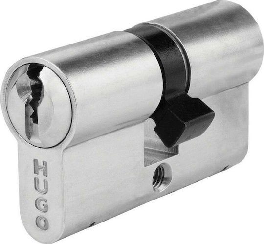 Hugo Locks Κύλινδρος Κλειδαριάς Ασφαλείας GR 2.5S 70mm (30-40) με 3 Κλειδιά Ασημί