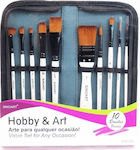 Art & Hobby Set Pensule de Pictură 10buc