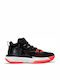 Jordan Zion 1 Mare Pantofi de baschet Negru / Criminal Crimson / Alb