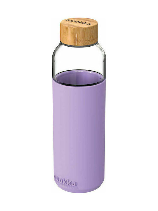 Quokka Eco-friendly Glass Water Bottle with Screw Cap Flow Lilac 660ml