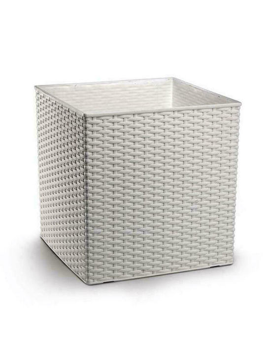 Plastona Natura Cube Κασπώ Floral White 36x36cm