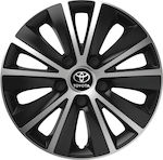 Versaco Σετ Τάσια Αυτοκινήτου Rapide με σήμα Toyota 4τμχ 15" Ασημί/Μαύρο