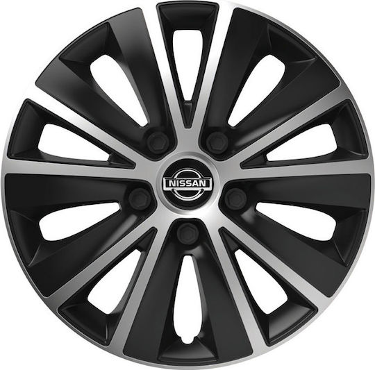 Versaco Car Hubcap Set Rapide with Nissan Emblem 15" 4pcs Silver