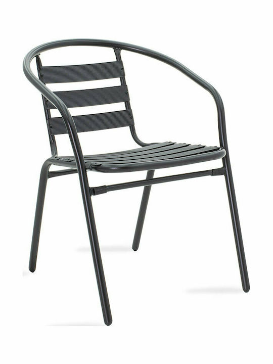 Καρέκλα Εξωτερικού Χώρου Μεταλλική Tade Μαύρο 54x58x73εκ.