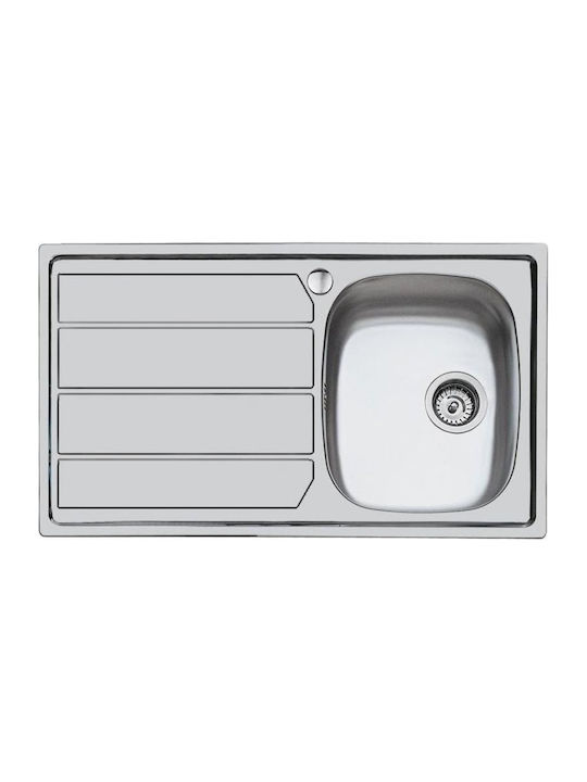 Foster 1000 1179561 Δεξιός Ένθετος Νεροχύτης Inox Σατινέ Μ79xΠ50cm Ασημί