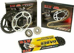 DID Chain & Sprocket Kit (14-43-520V) for Yamaha MT-03 16'-17'