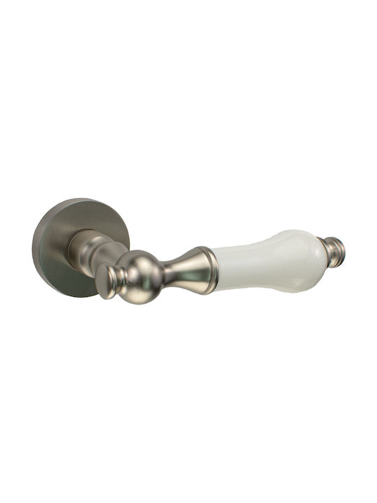 Viobrass Lever Front Door with Rosette Right 218 Nickel