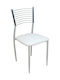 Vivian Kitchen Metallic Chair Chrome / Ecru 40x44x83cm