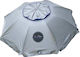 Campo Kerry Beach Umbrella Diameter 1.90m with UV Protection and Air Vent Silver/Blue