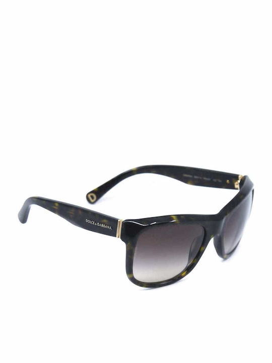 Dolce & Gabbana Women's Sunglasses with Gold Tartaruga Horn-Rimmed Frame and Brown Gradient Lenses DG4129 502/13