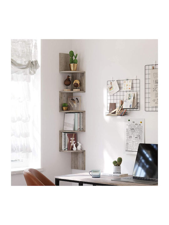 Corner Shelf Wall Grey 20x20x127.5cm
