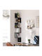 Corner Shelf Wall Black Velvet-Black Metal 20x20x127.5cm