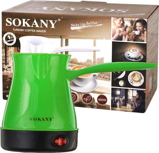 Sokany SK-205 Ηλεκτρικό Μπρίκι 600W με Χωρητικότητα 500ml Green