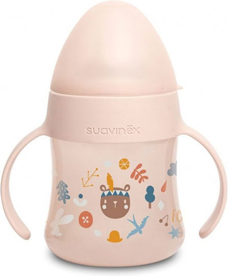 Suavinex Forest Lern-Trinkflasche Kunststoff mit Griffen Rosa für 4m+m+ 150ml