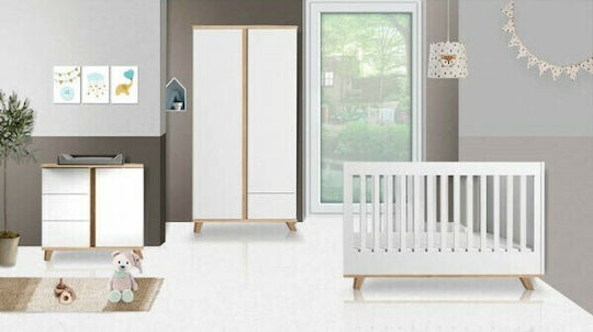 Cappuccino Zwei Türen Kinderkleiderschrank Weiß 105x55x196cm