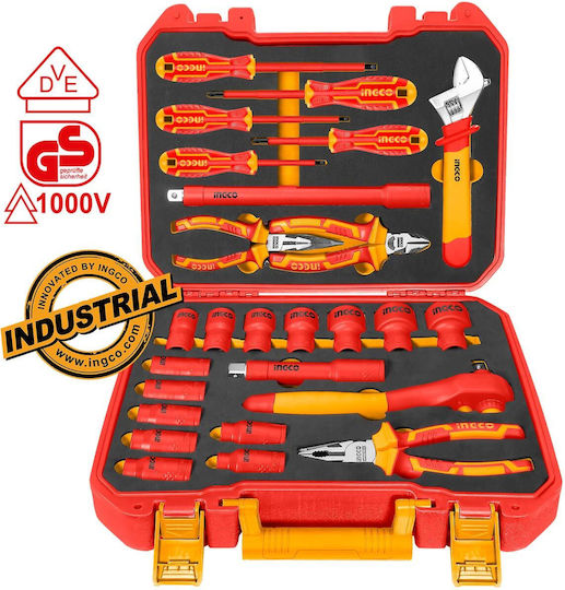 Ingco Valiza cu 26 Set de scule de electrician