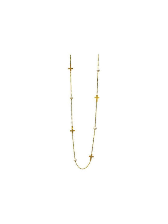 14K gold necklace with pearls - MRK1007