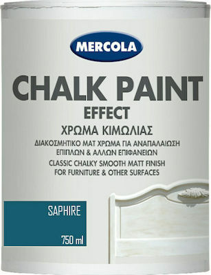 Mercola Chalk Paint Effect Χρώμα Κιμωλίας Sapphire Μπλε 750ml