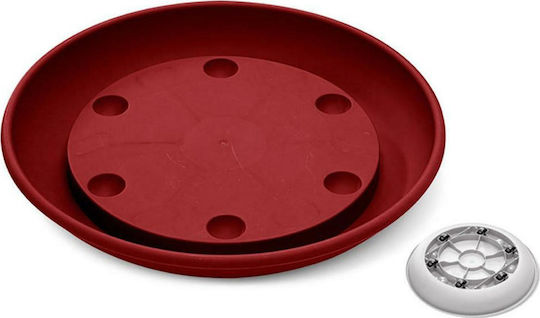 Atmosphera Wheels Πιάτο Γλάστρας Πλαστικό Passion Red Με Ρόδες 35x35εκ. 10.04.0935PR