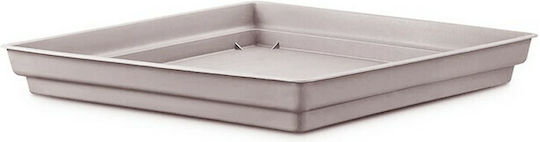 Atmosphera Tetra Plastic Floral White Pot Plate 36x36cm 10.01.0051