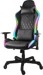 Deltaco RGB Line GAM-080 Καρέκλα Gaming Δερματίνης με Ρυθμιζόμενα Μπράτσα και RGB Φωτισμό Μαύρη