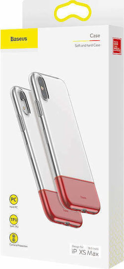 Baseus Soft And Hard Umschlag Rückseite Silikon Rot (iPhone XS Max)