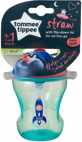 Tommee Tippee Baby Cup with Handles and Straw Easy Drink made of Plastic Blue 230ml for 7m+m+ 447155