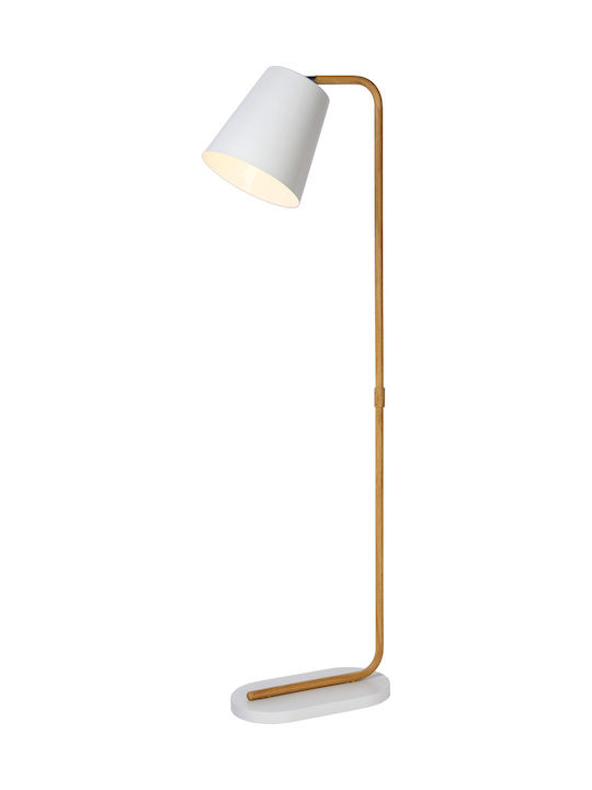 Lucide Lightning Floor Lamp H140xW38cm. with Socket for Bulb E27 White