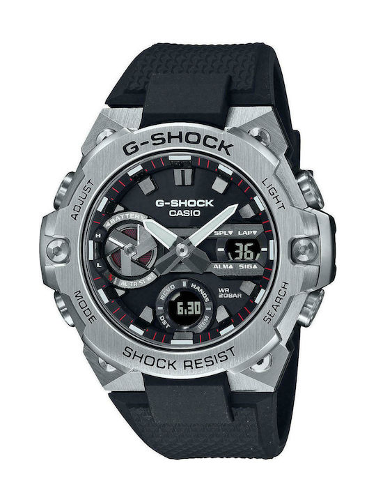 Casio G-Shock G-Steel Αναλογικό/Ψηφιακό Ρολόι Χρονογράφος Μπαταρίας με Μαύρο Καουτσούκ Λουράκι