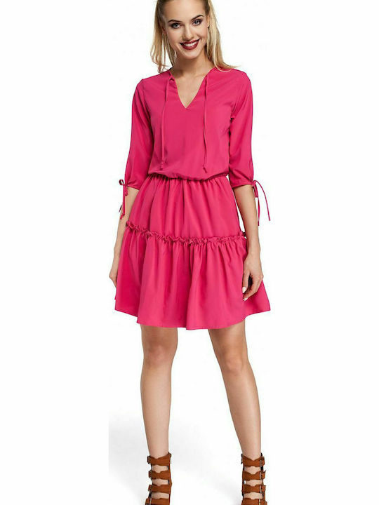 MOE M301 Mini Dress with Ruffle Pink MOE301