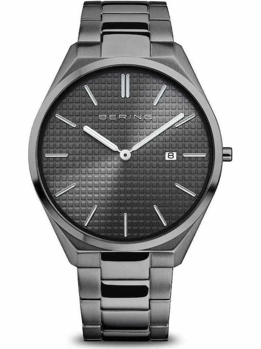 Bering Time Men's Watch 40mm Battery with Gray Metal Bracelet