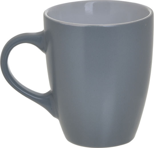 Inart Becher Keramik Grey 340ml 4Stück