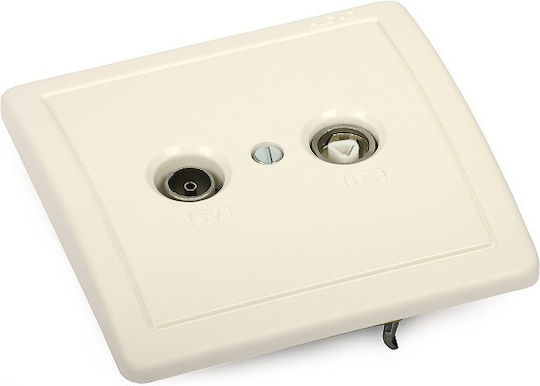 Alcad TV, Satellite, and Radio Antenna Socket in Beige color 67001