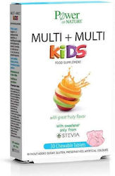 Power Of Nature Multi Kids Stevia Πολυβιταμίνη Φράουλα 30 μασώμενες ταμπλέτες