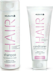 Helenvita Unisex Hair Care Set Damaged Hair with Conditioner / Shampoo 2pcs