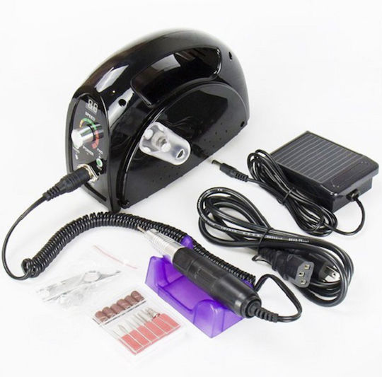 ZS-702 Τροχός Νυχιών Ρεύματος 35W Μαύρος 30000 Στροφών με Πεντάλ