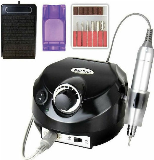 DM-202 Nail Drill Power 30W Black with Pedal with 35000 Rotations per Minute
