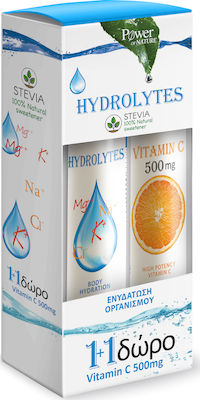 Power Of Nature Hydrolytes 20 αναβράζοντα δισκία & Vitamin C 500mg με Γεύση Πορτοκάλι 20 αναβράζοντα δισκία
