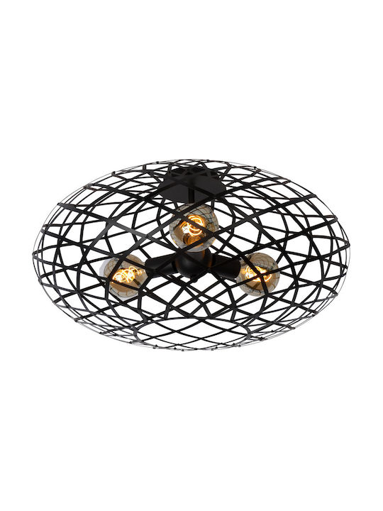 Lucide Lightning Wolfram Mount Ceiling Light 65cm Black with E27 Lamp Holder