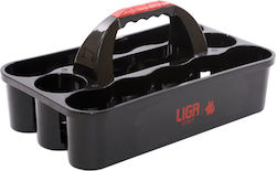 Liga Sport Bottle Carrier Plastic Καλάθι Μεταφοράς Μπουκαλιών 12 Θέσεων σε Μαύρο Χρώμα