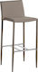 Stool Bar with Backrest Upholstered with Fabric Regina Cappuccino 4pcs 41x49x100cm