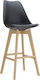 Stools Bar with Backrest from Polypropylene Martin Black 1pcs 49x54x111cm ΕΜ147,2