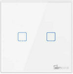 Sonoff RF-T2EU2C External Electrical Lighting Wall Switch with Frame Touch Button Illuminated White 433MHz