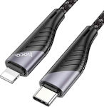 Hoco U95 Freeway Braided USB-C to Lightning Cable 20W Μαύρο 1.2m (HC-U95PDL)