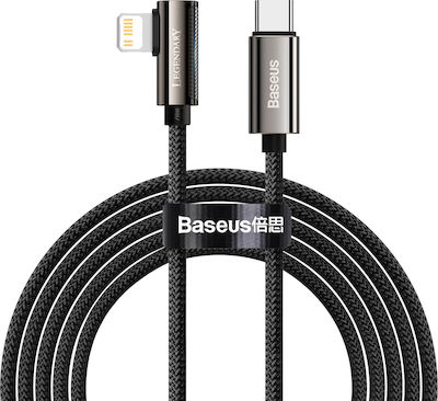 Baseus Legend Braided / Angle (90°) USB-C to Lightning Cable 20W Μαύρο 1m (CATLCS-01)