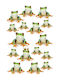Autocolant Decorativ Perete Frogs 16buc 23x34buc Kleine Wolke