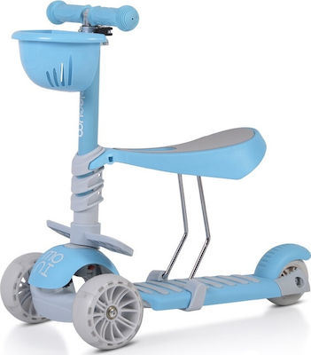 Moni Kids Scooter Bubblegum 3 in 1 3-Wheel with Seat for 3+ Years Blue