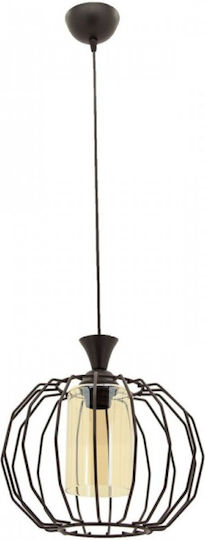 Klikareto Petek Hängelampe Schwarz Raster mit Fassung E27 30cm.
